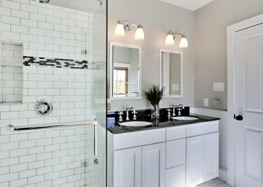 Bright white remodel bathroom